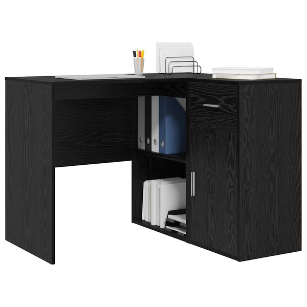 vidaXL Corner Desk Black Oak Look 102 x 88 x 75 cm