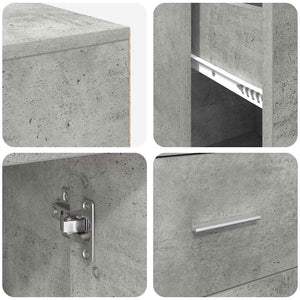 vidaXL Corner Desk with Drawers Concrete Grey 102 x 88 x 75 cm