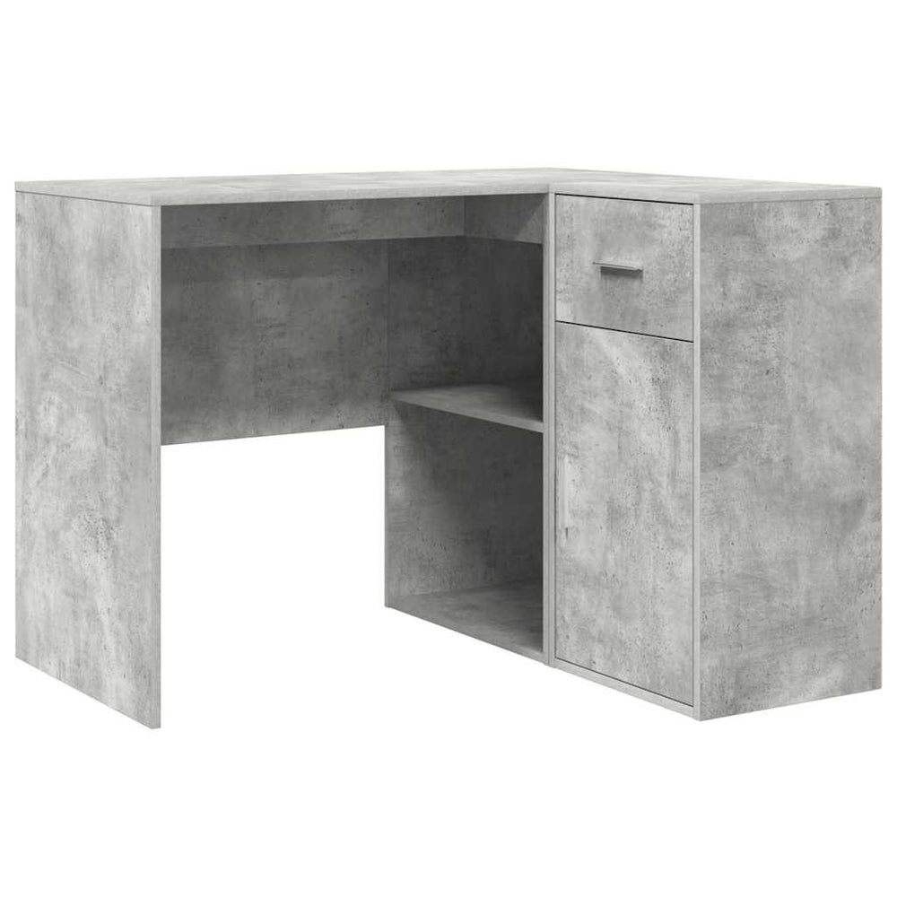 vidaXL Corner Desk with Drawers Concrete Grey 102 x 88 x 75 cm