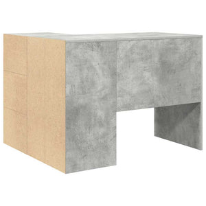 vidaXL Corner Desk with Drawers Concrete Grey 102 x 88 x 75 cm
