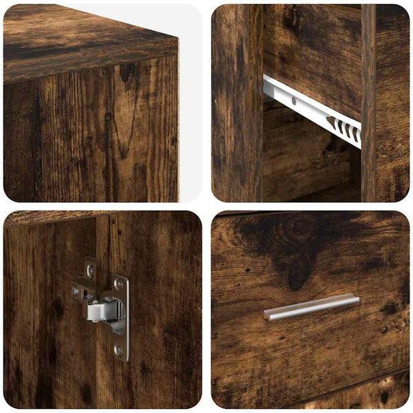 vidaXL Corner Desk Smoked Oak 102 x 88 x 75 cm
