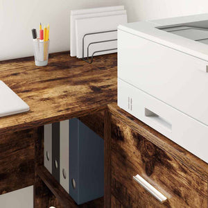 vidaXL Corner Desk Smoked Oak 102 x 88 x 75 cm