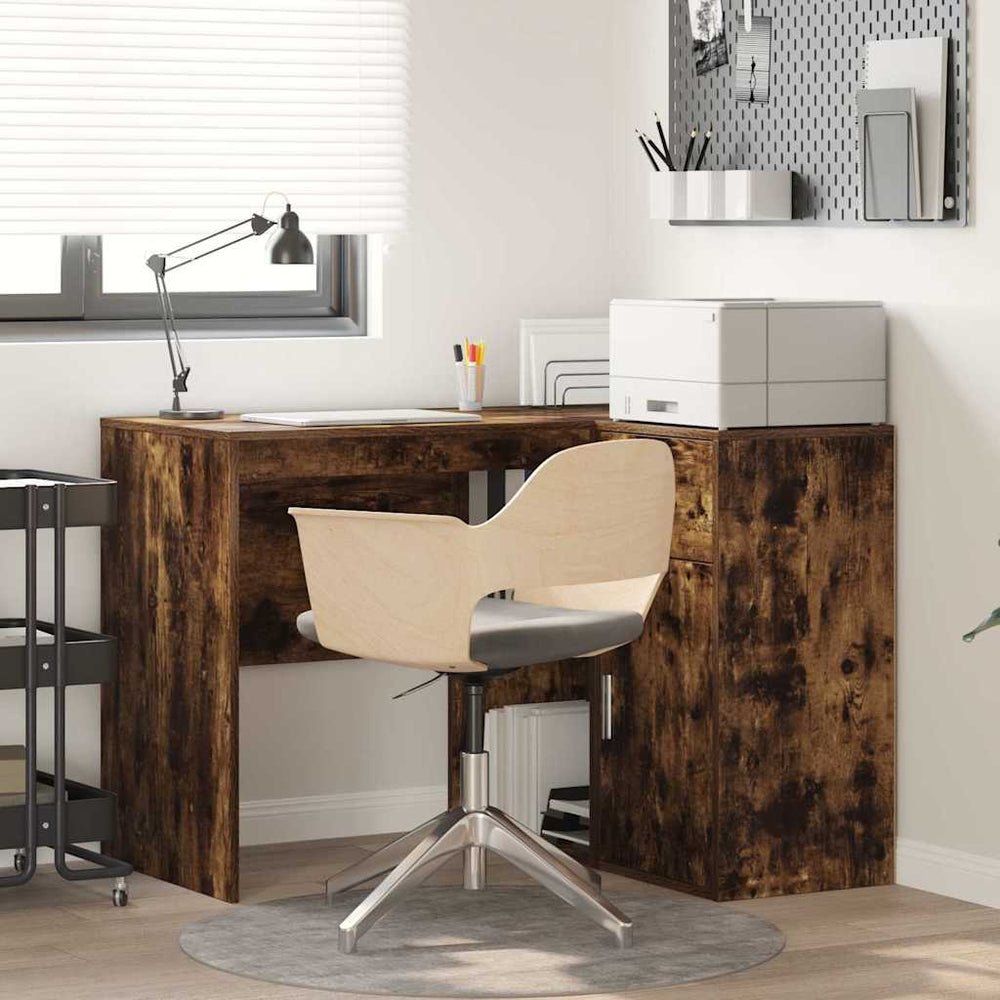 vidaXL Corner Desk Smoked Oak 102 x 88 x 75 cm