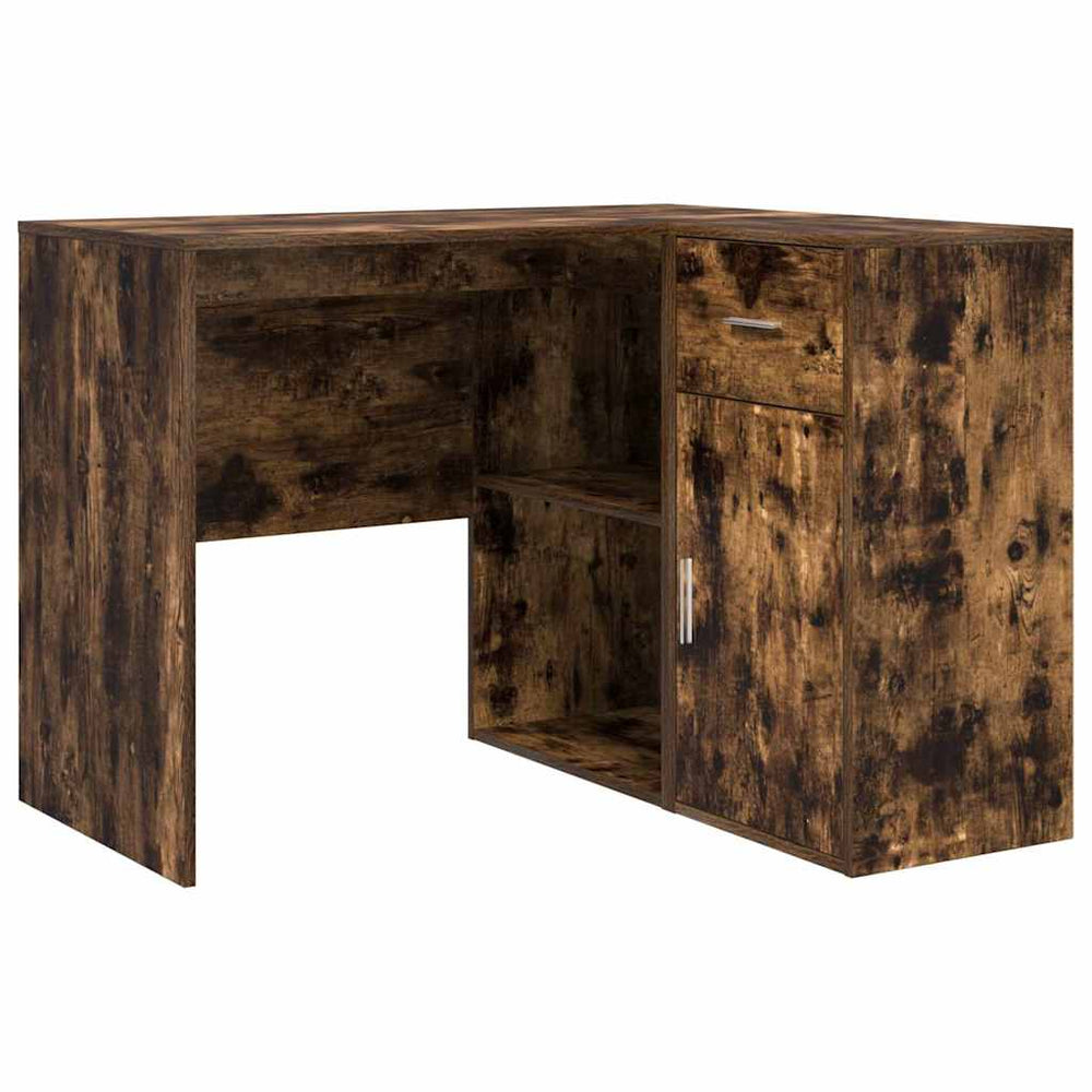 vidaXL Corner Desk Smoked Oak 102 x 88 x 75 cm