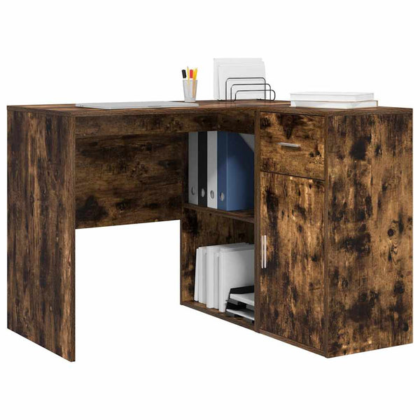 vidaXL Corner Desk Smoked Oak 102 x 88 x 75 cm