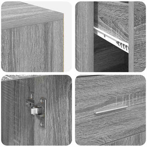vidaXL Corner Desk with Drawers Sonoma Grey 102 x 88 x 75 cm