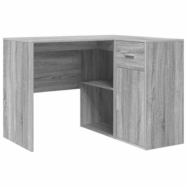 vidaXL Corner Desk with Drawers Sonoma Grey 102 x 88 x 75 cm