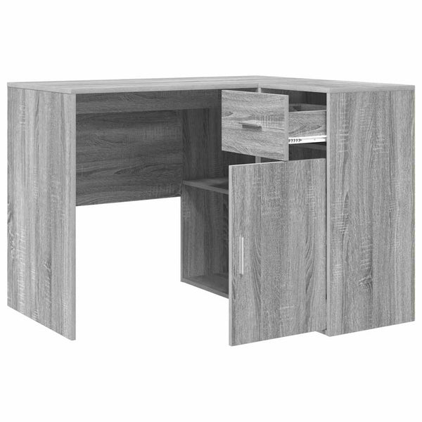 vidaXL Corner Desk with Drawers Sonoma Grey 102 x 88 x 75 cm