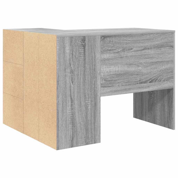 vidaXL Corner Desk with Drawers Sonoma Grey 102 x 88 x 75 cm