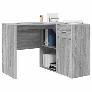 vidaXL Corner Desk with Drawers Sonoma Grey 102 x 88 x 75 cm