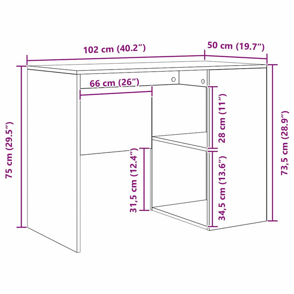 vidaXL Corner Desk with Drawers Sonoma Grey 102 x 88 x 75 cm
