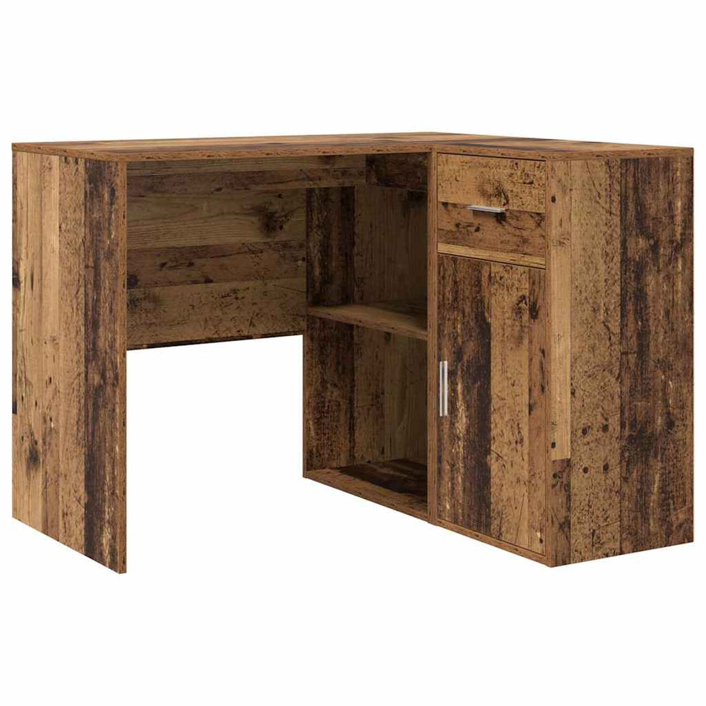 vidaXL Corner Desk with Drawers Reclaimed Wood 102 x 88 x 75 cm