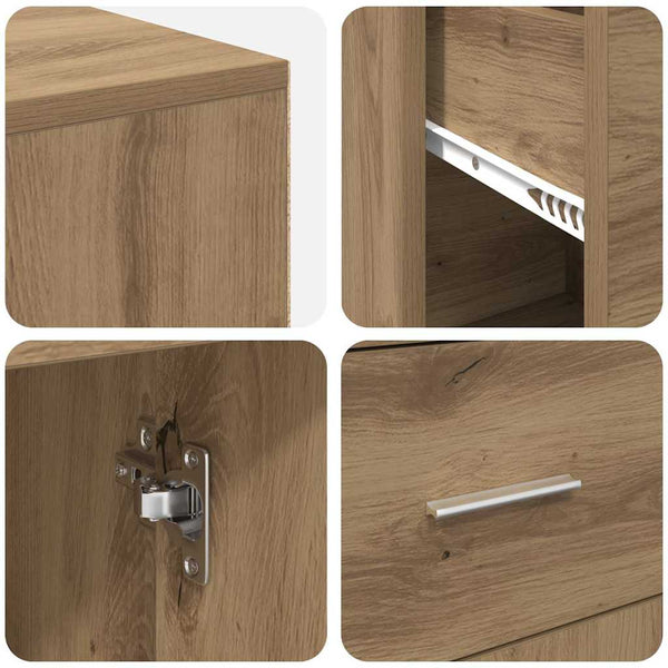 vidaXL Corner Desk with Drawers Artisan Oak 102 x 88 x 75 cm