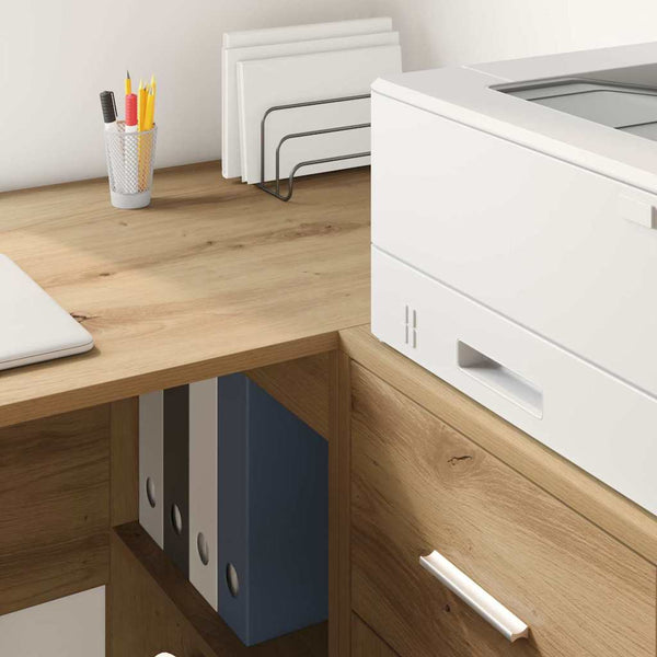 vidaXL Corner Desk with Drawers Artisan Oak 102 x 88 x 75 cm