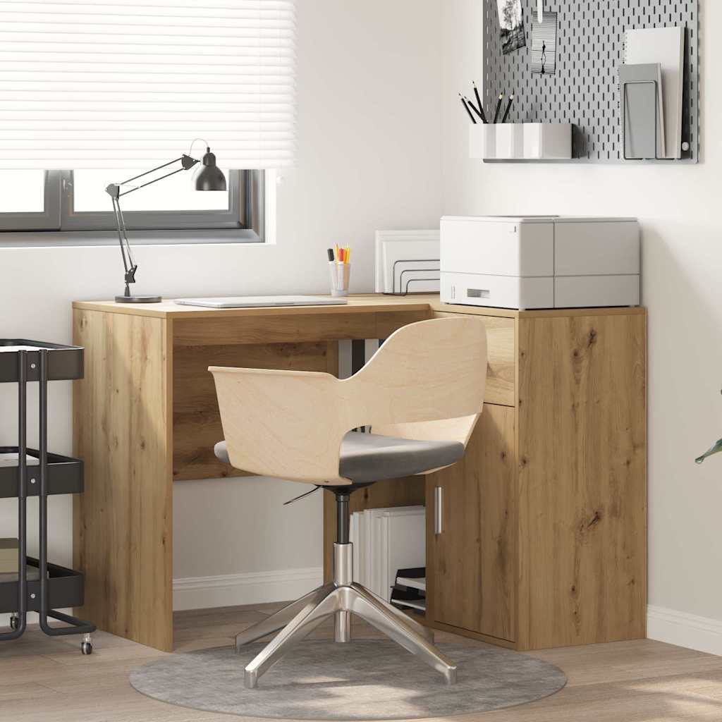 vidaXL Corner Desk with Drawers Artisan Oak 102 x 88 x 75 cm