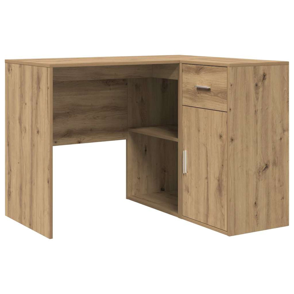 vidaXL Corner Desk with Drawers Artisan Oak 102 x 88 x 75 cm