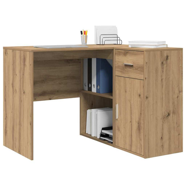 vidaXL Corner Desk with Drawers Artisan Oak 102 x 88 x 75 cm