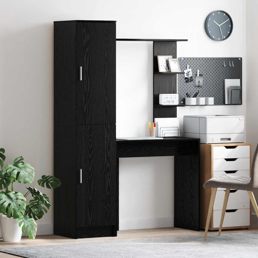 vidaXL Desks 2 pcs Black Oak Look