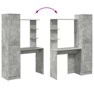 vidaXL Desk 2 pcs Concrete Grey
