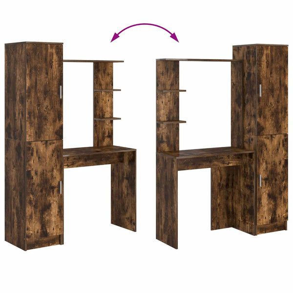 vidaXL Desk 2 pcs Smoked Oak