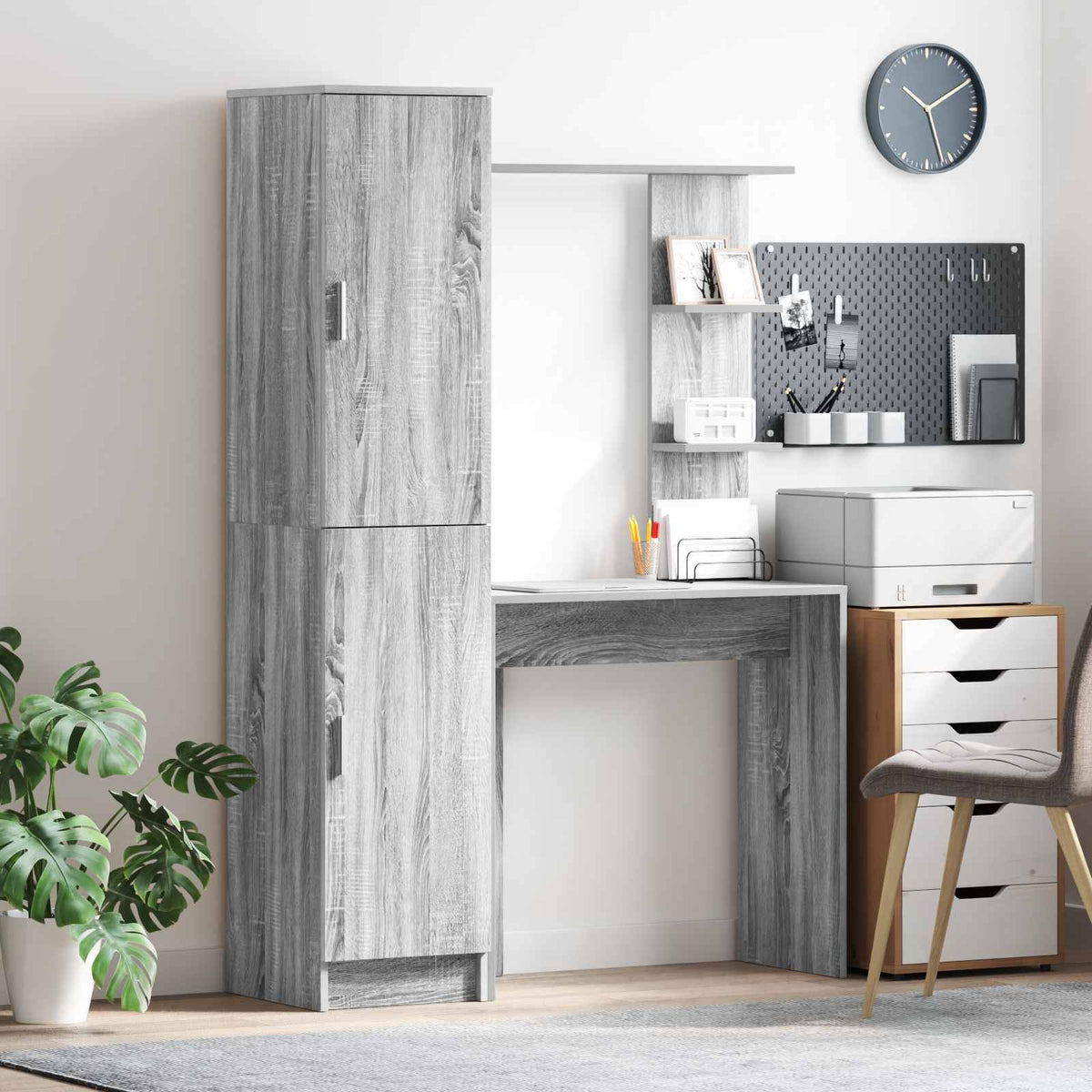 vidaXL Desk 2 pcs Sonoma Grey