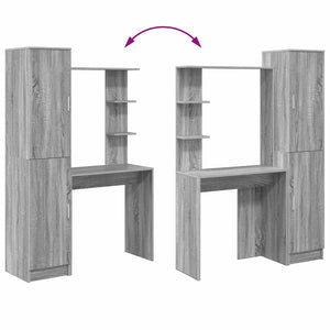 vidaXL Desk 2 pcs Sonoma Grey