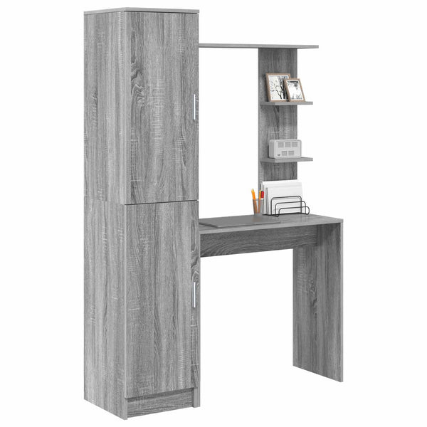 vidaXL Desk 2 pcs Sonoma Grey