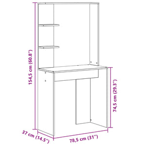vidaXL Desk 2 pcs Sonoma Grey