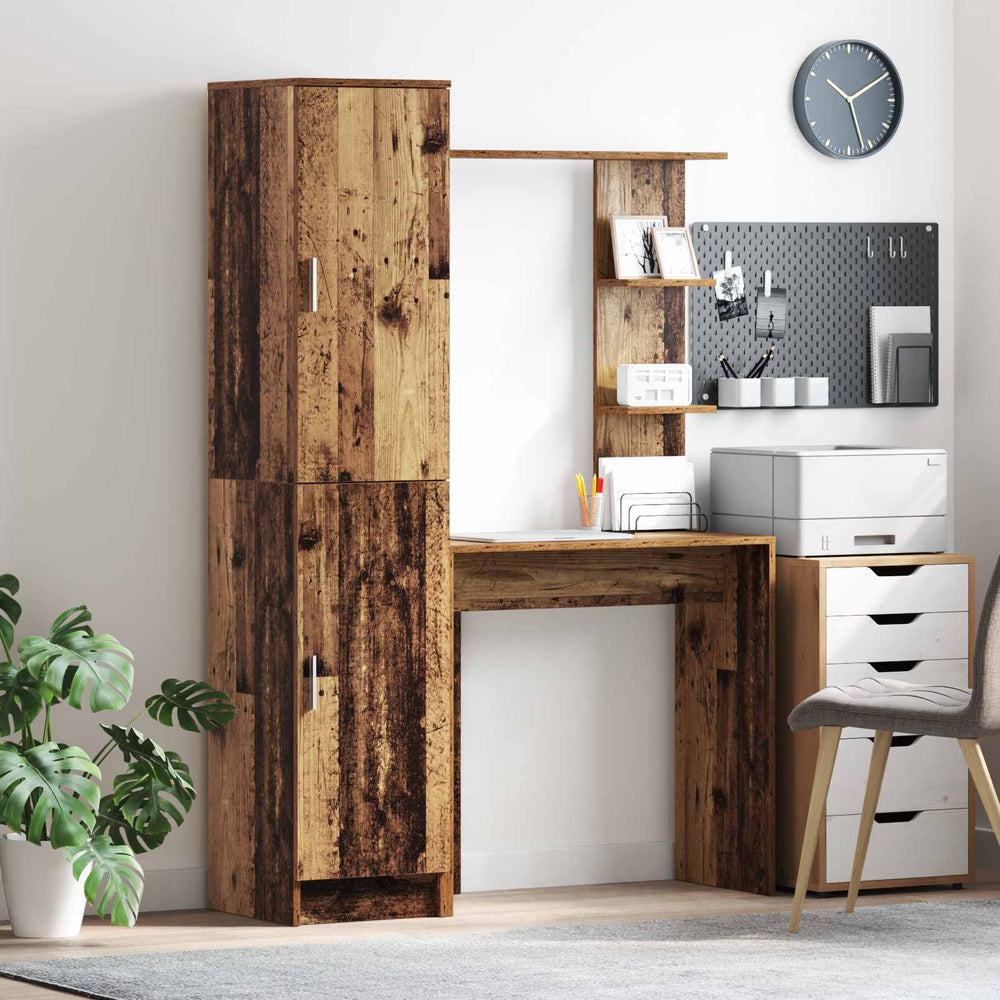 vidaXL Desk 2 pcs Reclaimed Wood