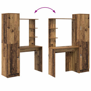 vidaXL Desk 2 pcs Reclaimed Wood