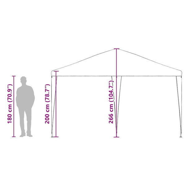 vidaXL Party Tent Anthracite 400 x 400 x 266 cm Polyethylene and Steel