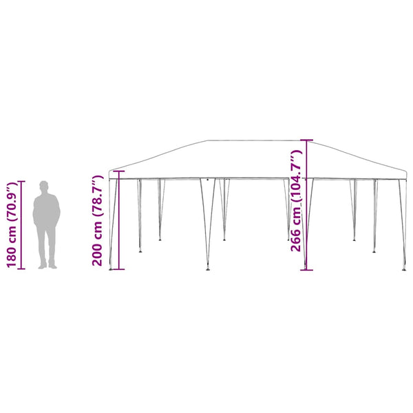 vidaXL Party Tent Anthracite 600 x 400 x 266 cm Polyethylene and Steel