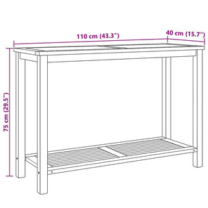 vidaXL Console Table Brown 110 x 40 x 75 cm Solid Teak Wood