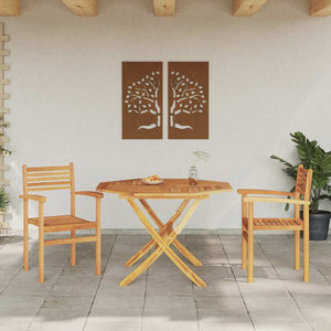 vidaXL Chairs 2 pcs Brown 56 x 55 x 90.5 cm Solid Teak Wood