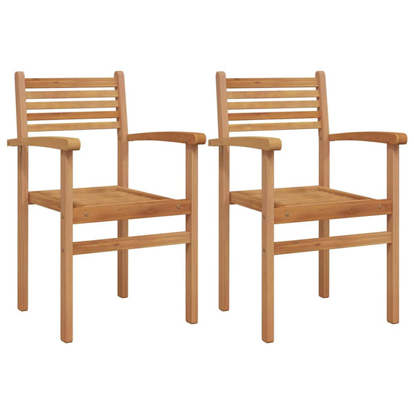vidaXL Chairs 2 pcs Brown 56 x 55 x 90.5 cm Solid Teak Wood