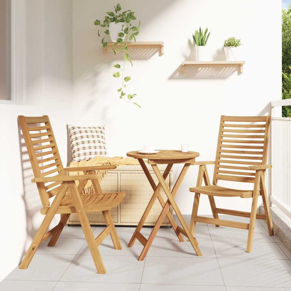 vidaXL Chair 2 pcs Brown 64.5 x 52 x 108 cm Solid Teak Wood