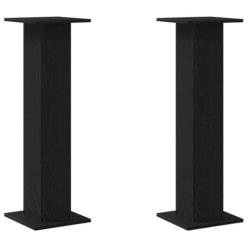 vidaXL Plant Stands 2 pcs Black Oak Look 30 x 30 x 95 cm
