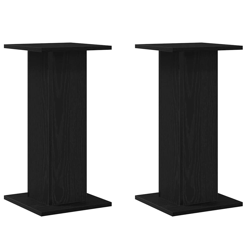 vidaXL Plant Stands 2 pcs Black Oak Look 30 x 30 x 60 cm