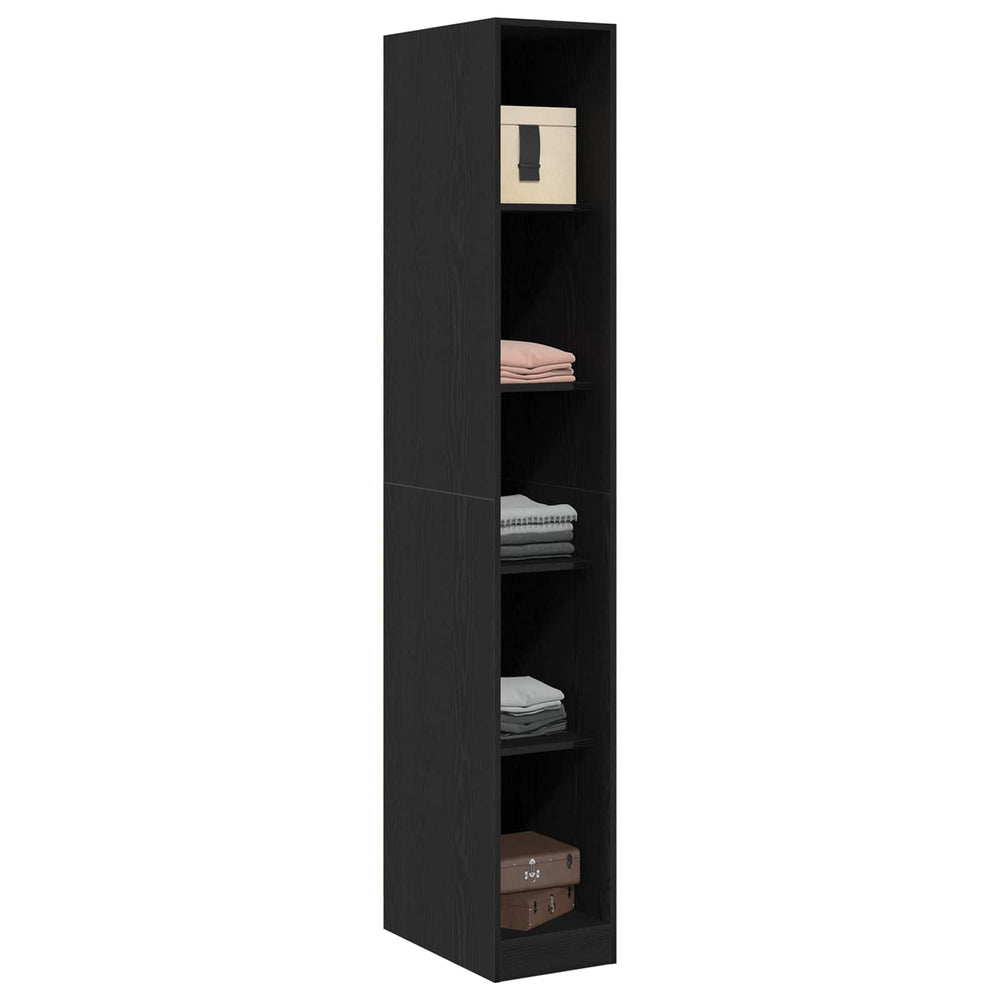 vidaXL Wardrobe with Shelf Black Oak Look 30 x 50 x 200 cm
