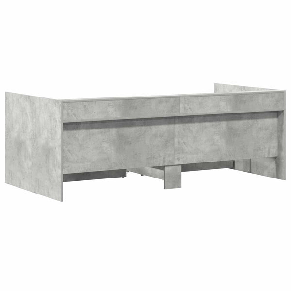 vidaXL Day Bed with Drawers Grey 90 x 200 cm Engineered Wood