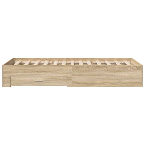 vidaXL Bed Frame with Drawers Brown 90 x 190 cm Engineered Wood