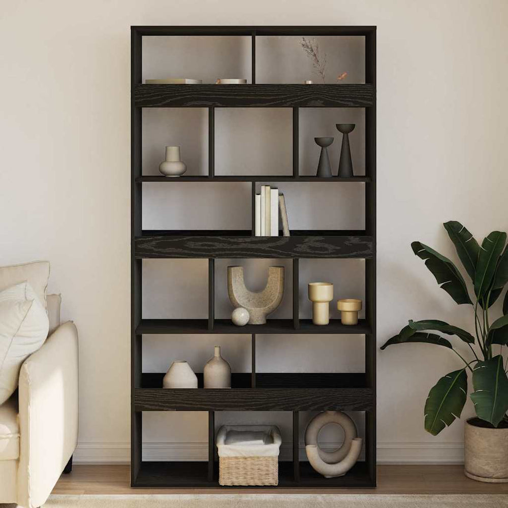 vidaXL Bookshelf 2 pcs Black Oak Look 100 x 33 x 187.5 cm