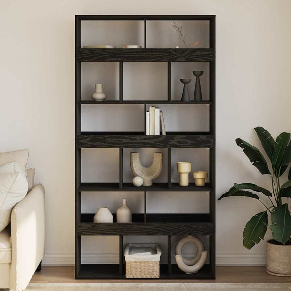 vidaXL Bookcase 2 pcs Black Oak Look 100 x 33 x 93.75 cm