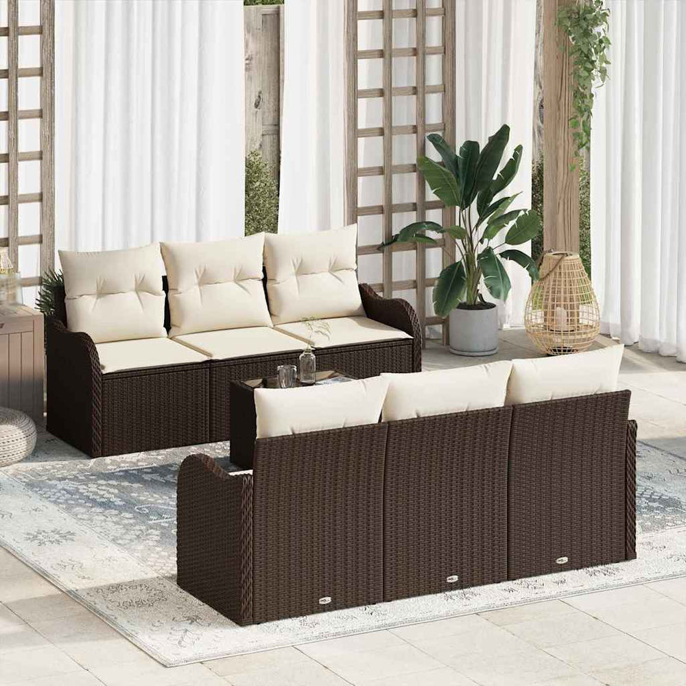 vidaXL Garden Sofa Set Brown 55 x 55 x 37 cm Poly Rattan