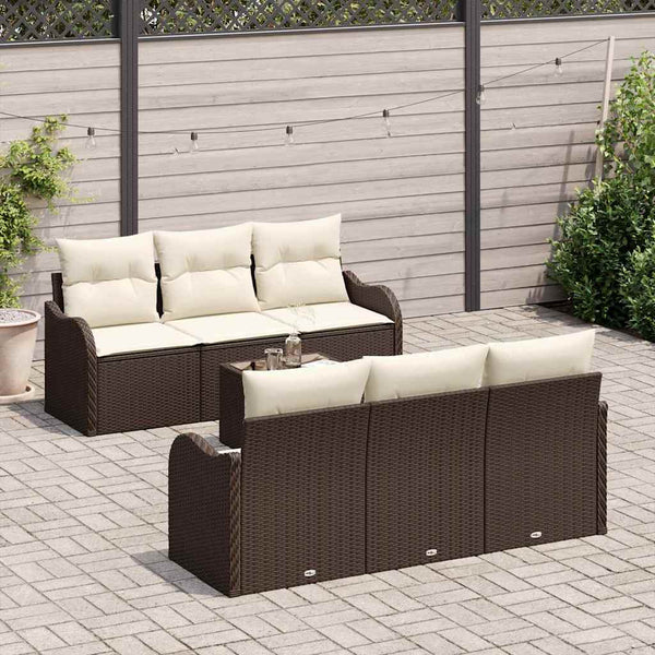 vidaXL Garden Sofa Set Brown 55 x 55 x 37 cm Poly Rattan