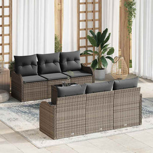 vidaXL Garden Sofa Set Grey 55 x 55 x 37 cm Poly Rattan