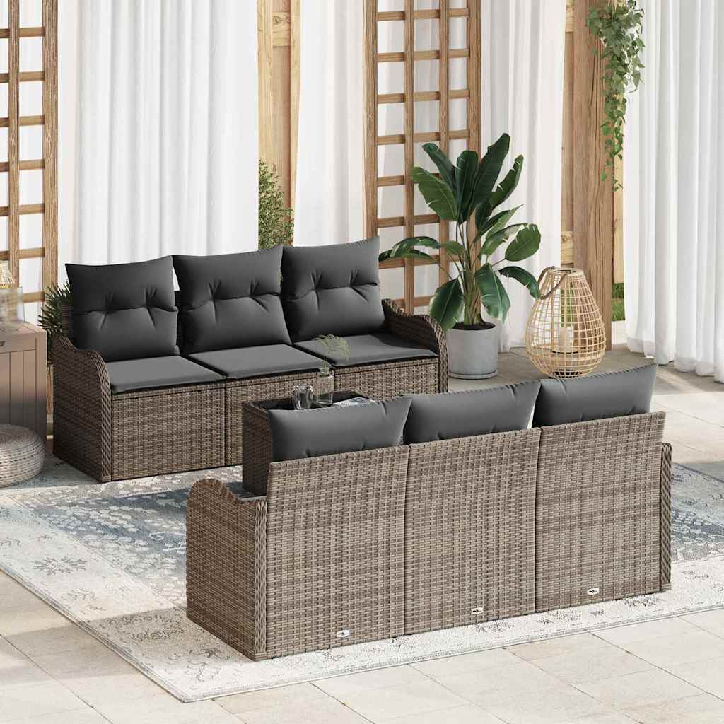 vidaXL Garden Sofa Set Grey 55 x 55 x 37 cm Poly Rattan