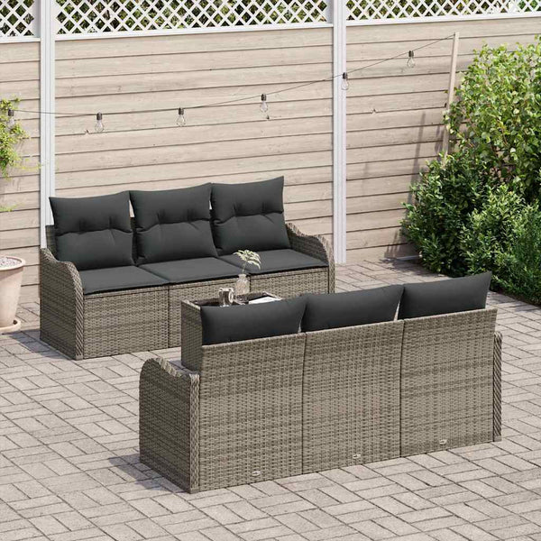 vidaXL Garden Sofa Set Grey 55 x 55 x 37 cm Poly Rattan