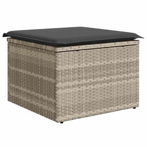 vidaXL Garden Sofa Set 5 pcs Light Grey Poly Rattan