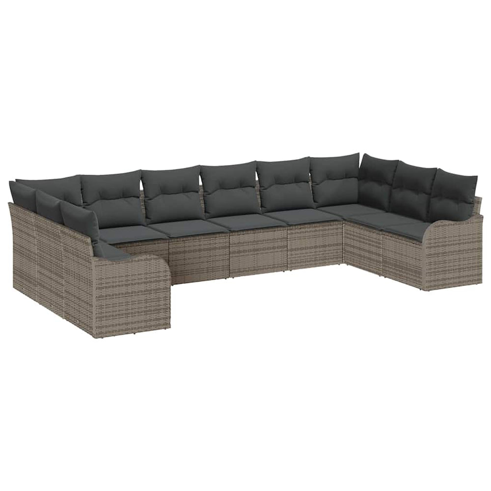 vidaXL Garden Sofa Set Grey 344 x 177.5 x 85 cm Poly Rattan